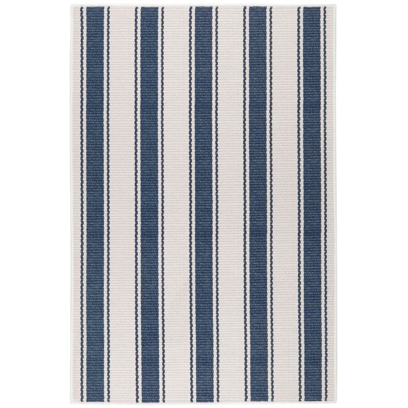 Dash and Albert Rugs Blue Awning Stripe Machine Washable Rug & Reviews